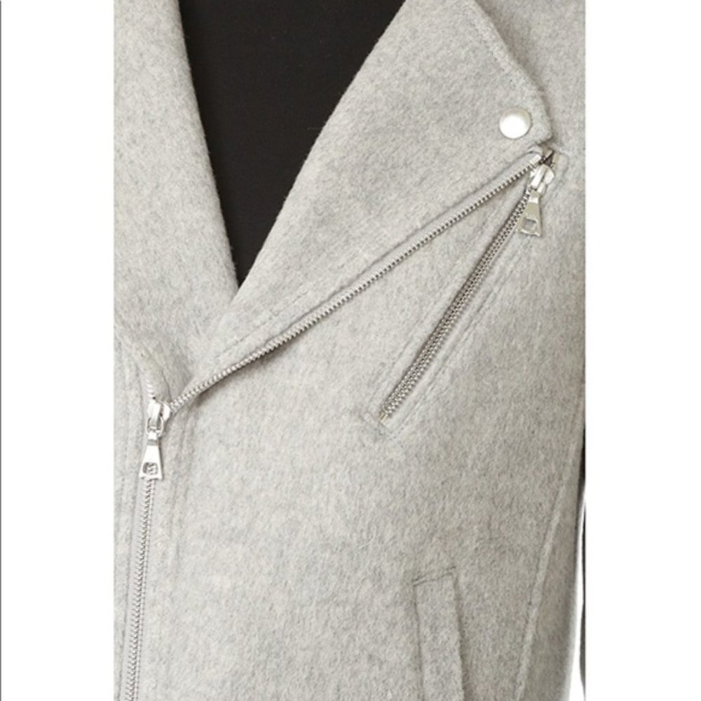 Theory Wool Cashmere Grey Tralsmin Moto Biker Jacket Size P/XS - Picture 4 of 13